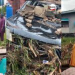 VIDEO: Nigerian Air Force Ikeja officials visit the scene of a fence collapse that destroyed multiple properties following a heavy downpour. Assessment and safety checks are currently ongoing.